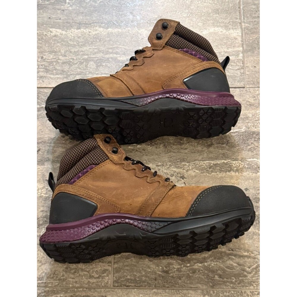 Timberland PRO Reaxion Composite Toe Waterproof Women Work Boots Brown Purple 7 - Picture 7 of 11